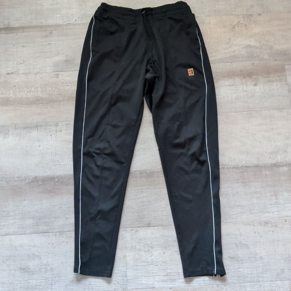 NikeCourt Dri-FIT Men's Black Tennis Track Pants Athletic Joggers Size Medium